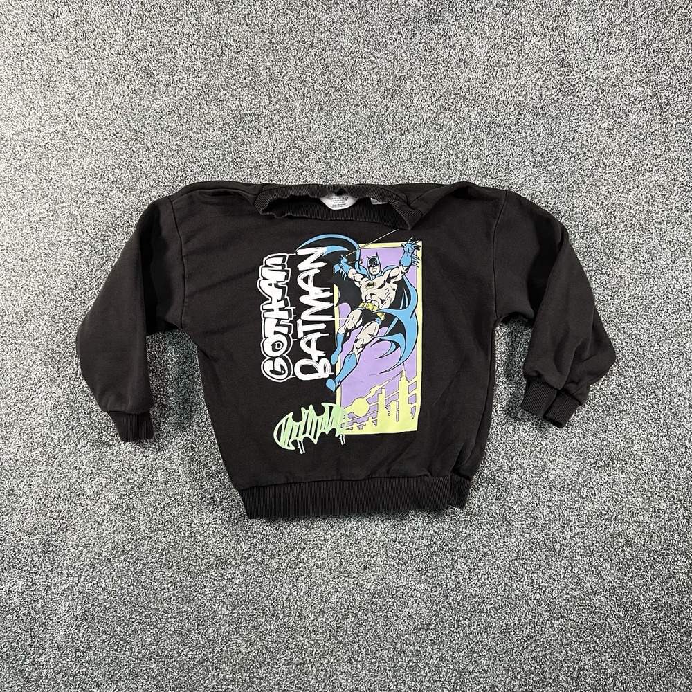 H&M DC Batman Kids 4-5Y Black Graphic Sweatshirt Pullover Gotham Superhero